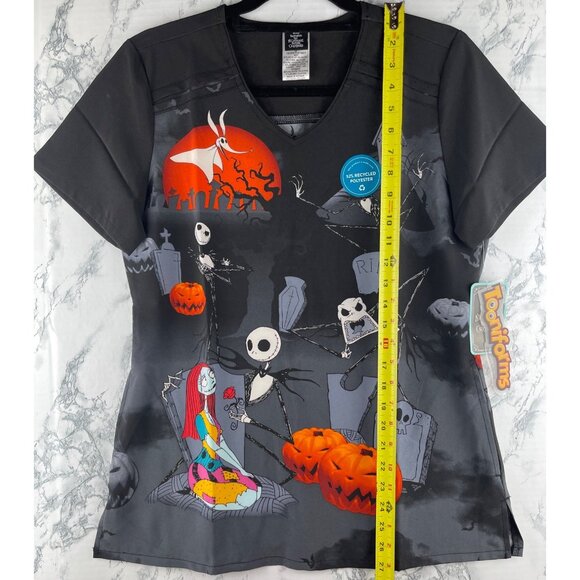 Disney Tooniforms Size Small The Nightmare Before Christmas Modern Classic Scrub - Picture 3 of 10